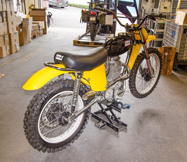 Questo scrambler CCM del 1973 è sul blocco dell'asta