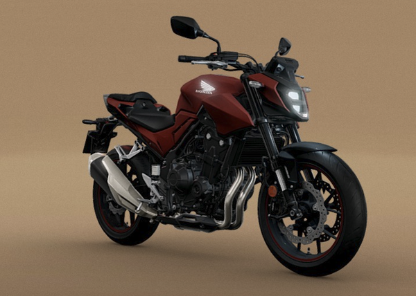 Honda CB500 Hornet in una combinazione di colori rosso scuro e nero