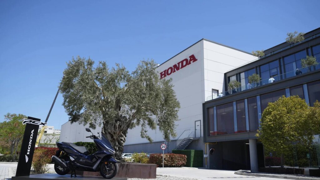A Honda PCX125 outside Honda
