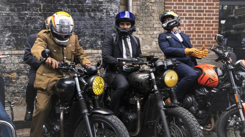 Triumph motorcycles and riders at the 2026 Distinguished Gentleman