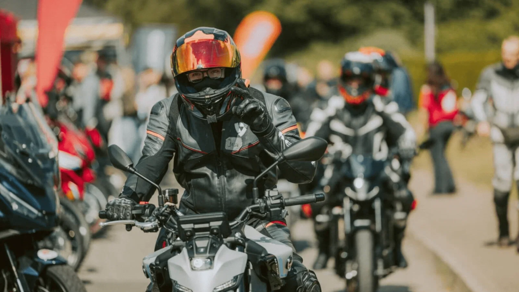 Motorcyclists at the SW-Motech Open House event.