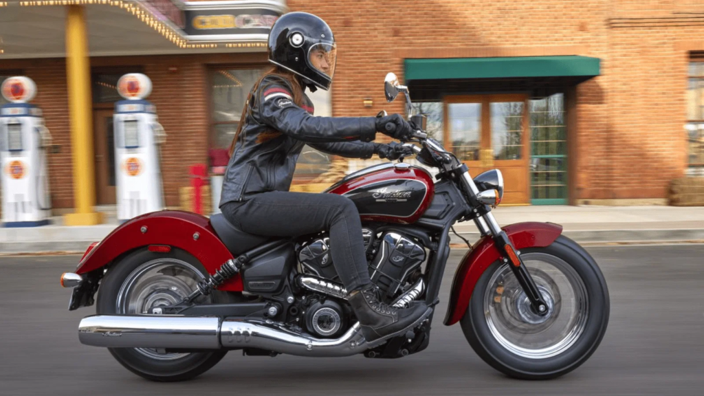 Indian Scout Classic riding.