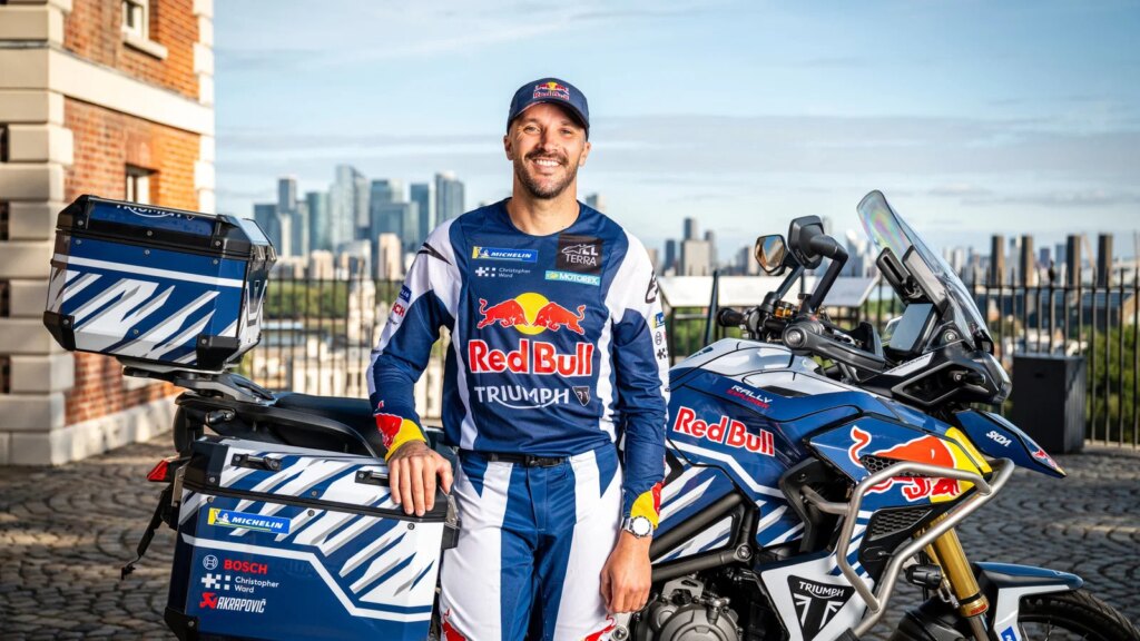 Sam Sunderland will ride across five different continents. Credit: Mark Roe/Red Bull Content Pool.