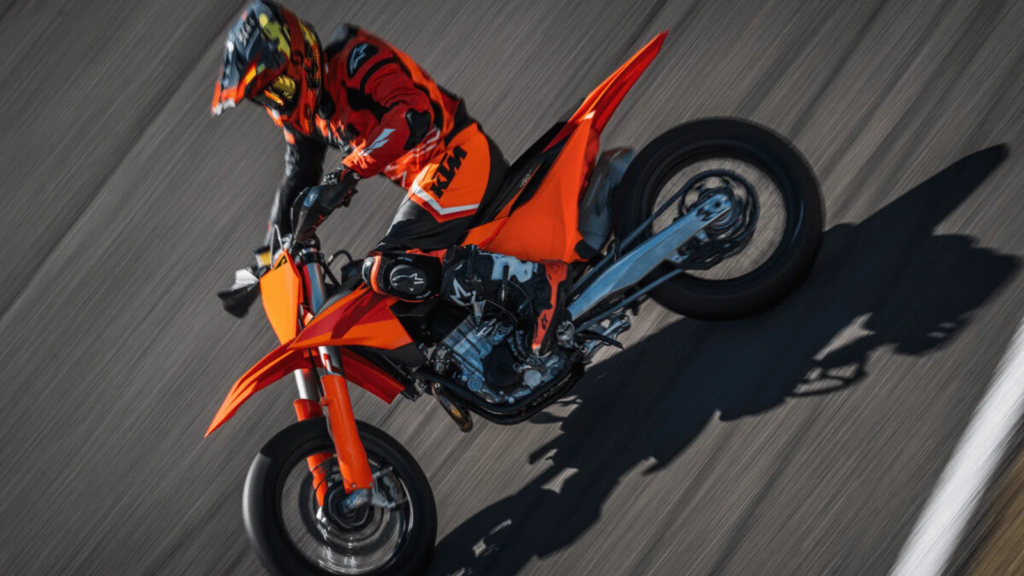 The new KTM 450 SMR is covered by the company