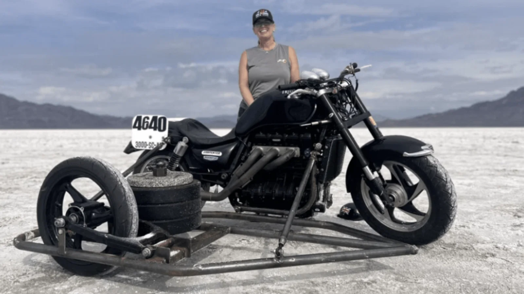 Liane Langlois was successful in setting a new land speed record.