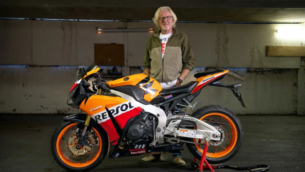 James May with his Honda CBR1000RR. Credit: Collecting Cars.